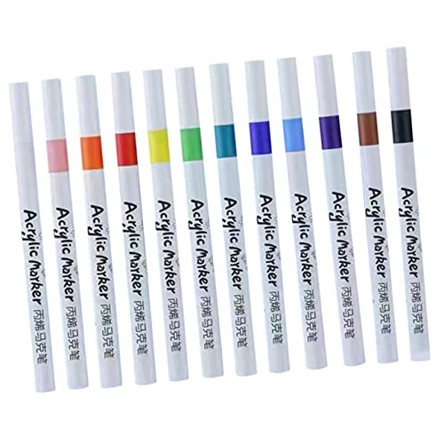 EXCEART 12St Acrylmarker acrylic markers colored pencils permanentmarker artist pen wachspen Tragbare, schnell trocknende Marker Farbmarker farbige Malmarker Farbmarkierungsstifte Plastik von EXCEART