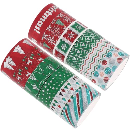 EXCEART 12St Weihnachtliches Washi-Tape dekoratives Klebeband doppelseitiges klebeband Versandklebeband weihnachtsdeko scrapbooking zubehör DIY Washi Tape Bastelband Japanisches Papier von EXCEART