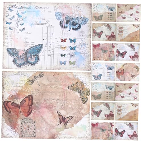 EXCEART 16St Retro-Handbuch-Aufkleber Schrottbuchpapier Retro-Material Papier Tagebuch kreativpapier scrapbook paper packpapier Sammelalbum DIY Retro-Papier Vintage-Papier für Scrapbooking von EXCEART