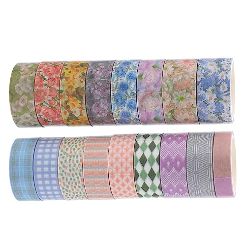 EXCEART 17 Rollen Blumen und Washi Tape Papier Klebeband Goldband Zeitschriftenaufkleber handgemachte handmade Album-DIY-Aufkleber dekorative Bänder Japanisches Papier von EXCEART