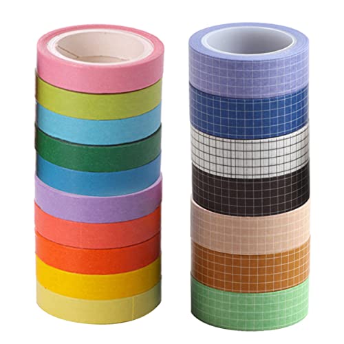 EXCEART 17 Stück DIY Washi Tape Junk Masking Tape Aufkleber Folienkunstband Farbiges Klebeband Durchsichtiges Klebeband von EXCEART