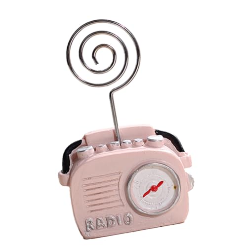 EXCEART 1stk Funkscheinhalter Nachrichtenordner Inhaber Der Tischnummer Vintage-radio Hoher Tischkartenhalter Telefonhalter Memo-notiz-fotoständer Fotokarte Fotohalter Rosa Metall Ring von EXCEART