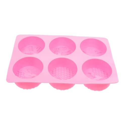 EXCEART 1stk Sechs Verbundener Bienenschimmel Muffinform Donutform Gummiform Süßer Schimmel Süßigkeitenform Backform Kochform Eiswürfelform Schimmel Für Diy Kinder Diy Form Rosa Kieselgel von EXCEART