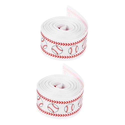 EXCEART 2 Rollen Ballkopfschmuck aus Gurtband Block Befestigungselemente Desktop-Kabelklemme positiv geschenkband geschenkschleife dekoratives Band dekoratives Verpackungsband Stoff Weiß von EXCEART