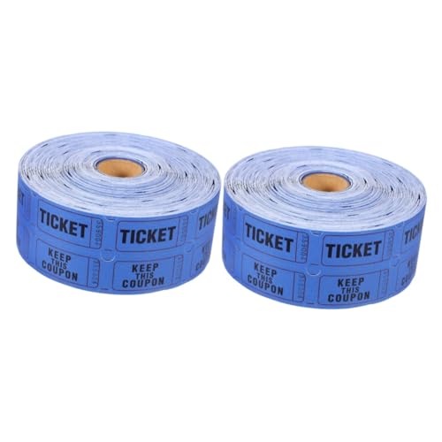 EXCEART 2 Rollen Tombola-Tickets Auktionen Tickets Etiketten Stift Fahrkarte Zu Eintrittskarten für den Unterricht Eintrittskarten für Veranstaltungen Spielkarten Partykarten Papier Blue von EXCEART