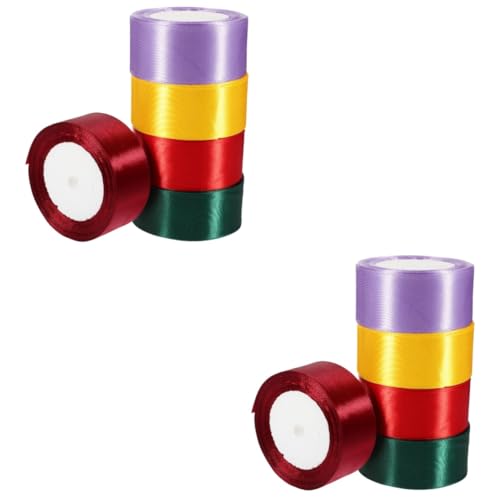 EXCEART 2 Sätze 4 Cm Breites Satinband Ribbon Bandfeile Paket Band Blumenverpackung Paketband Bänder Sackleinen Neuheit Geschenkband Dekoratives Verpackungsband Polyester 5 Rollen * 2 von EXCEART