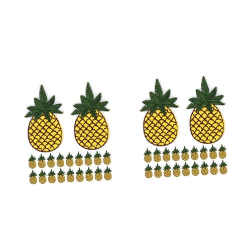 EXCEART 2 Sätze Ananas -stickerei Patch-frucht Patch Patch Ananas Waschbare Anti-scenen-handschuhe Häkelananas Tüte Ananas Cartoon-ananas Dekorative Ananas Stickgarn 20 Stück * 2 von EXCEART