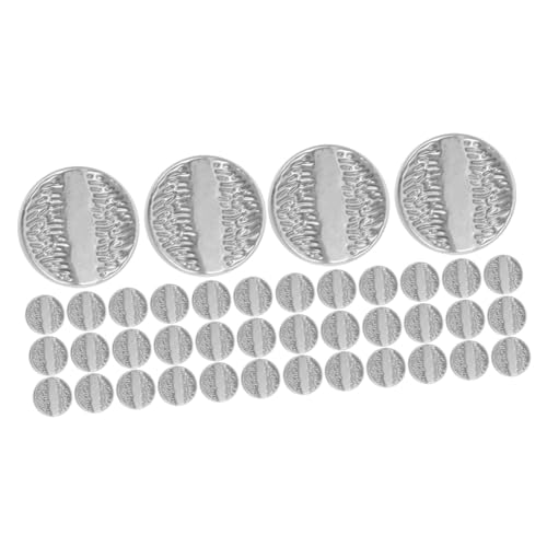 EXCEART 2 Sätze Barocke Mantelknöpfe Druckknopfsatz Druckknopfverschluss-kit Tasten Hemdknöpfe Jackenknöpfe Metallknöpfe Selber Machen Kleidungsdekore Zinklegierung Silver 20 Stück * 2 von EXCEART