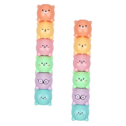 EXCEART 2 Sätze Bear Textmarker schreibkladde kinder stifte leuchtmarker schreibtisch schubladen marker pen Highlighter-Pinsel tragbarer Textmarker tragbarer Buchmarker Plastik von EXCEART