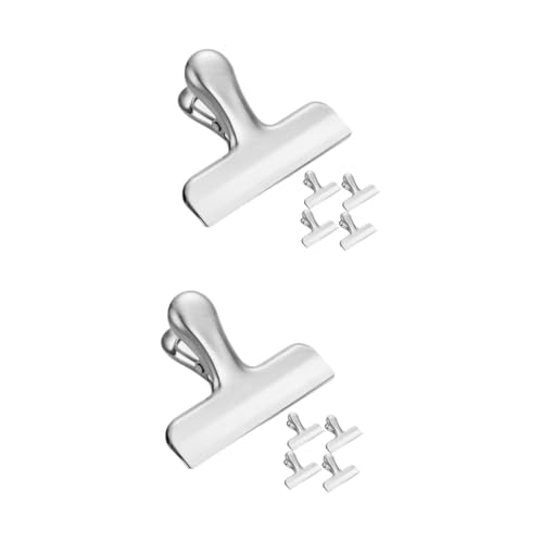 EXCEART 2 Sätze Edelstahlclip Tütenklammern Für Chips Lebensmittelclip Aus Metall Luftdichter Taschenclip Taschenclips Aus Edelstahl Binder Büroklammer Rostfreier Stahl Silver 5 Stück * 2 von EXCEART