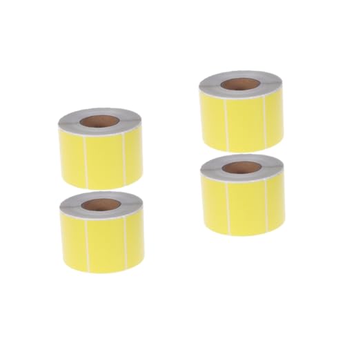 EXCEART 2 Sätze Etiketten Aus Thermopapier Thermal- Etiketten Aufkleber Kabel Klebstoff Äußern Flaschenetiketten Adressetiketten Selbstklebendes Etikett Klebeetikett Yellow 2 Rollen * 2 von EXCEART