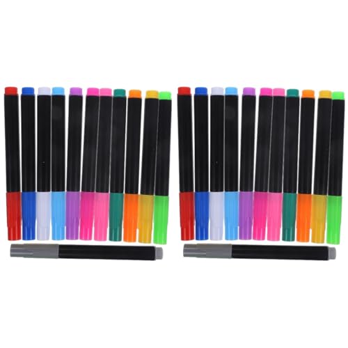 EXCEART 2 Sätze Flüssigkreide LED Leuchtstoff Tafelmalerei Löschbarer Stift 12 Farben Graffiti Leuchttafelstift Pastell Trocken Abwischbare Marker Feine Spitze 12 Stücke * 2 von EXCEART