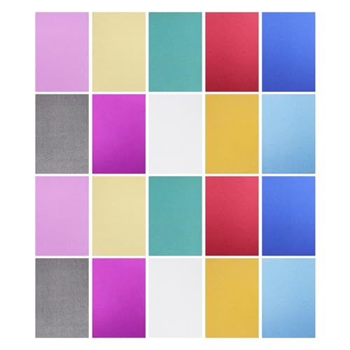 EXCEART 2 Sätze Geprägtes Papier Glitzerndes A4-papier Baupapier Verschiedene Farben Kartonpapier Kreativpapier Papierschere Glitzernder Bunter Karton Glitzerpapier Papierstau 40 Blatt * 2 von EXCEART