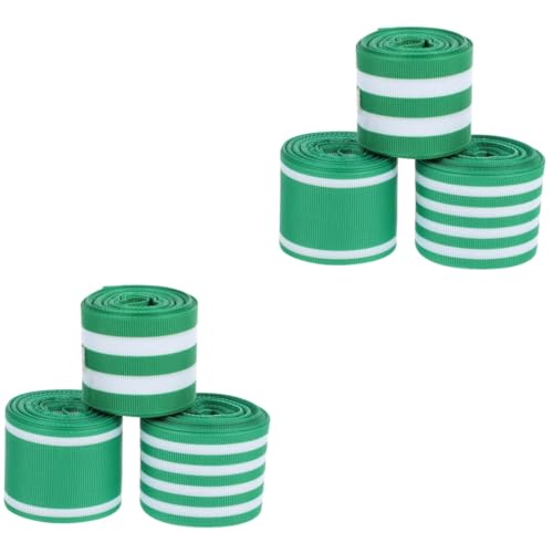 EXCEART 2 Sätze Grünes Gurtband Aus Polyester Bänder Band Zum Verpacken Einzigartiges Band Blumensträuße Band Bedrucktes Ripsband Sackleinenband Schleife Diy Bastelband Green 3 Rollen * 2 von EXCEART