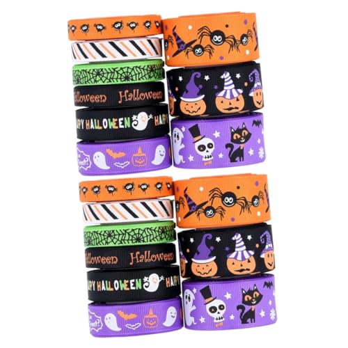 EXCEART 2 Sätze Halloween-kranzband Geschenkband Halloween Halloween-dekoration Ribbons Halloween-partyzubehör Schleife Geschenkbänder Ein Verpackungsband Diy Band Zum Basteln 9 Rollen * 2 von EXCEART