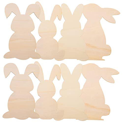 EXCEART 2 Sätze Holzspäne in Hasenform Easter Bunny Basteln Ostern Holzpaneelen Geldgeschenke Verpacken Ostern Osterpresente Heufresser Kaninchen Plüsch Osterdeko Osterschmuck 8 Stück * 2 von EXCEART