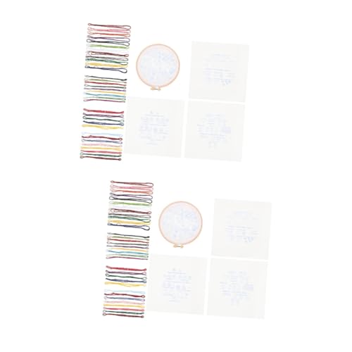 EXCEART 2 Sätze Kreuzstich Bausatz Stickset für Kinder stickset selber machen Sticken für Anfänger Bausätze embroidery kit embroidery set Material zum Sticken Stickwerkzeug Polyester von EXCEART