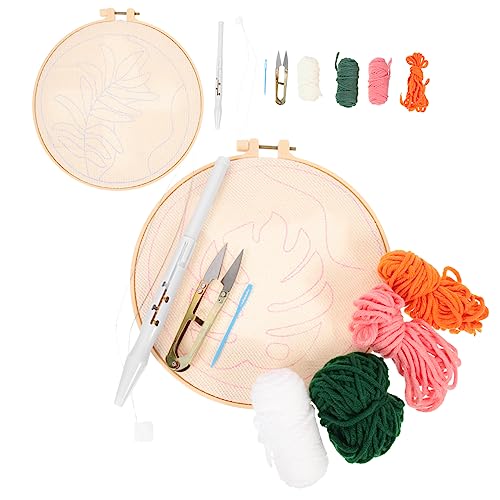 EXCEART 2 Sätze Materialpaket für Stempelstickerei Stickerei-Starter-Kit Handarbeitswerkzeug für Dekor sticksets für kinder bastel set für kinder DIY Handarbeitswerkzeug kinder näharbeit von EXCEART