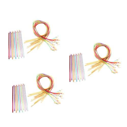 EXCEART 2 Sätze Rundnadel Herstellung Perlen Bausatz Rundstricknadeln Haken Circular Knitting Needles Basteln Set Strickzubehör Werkzeug Garn Häkelnadel Große Häkelnadeln Holz 23 Stück * 2 von EXCEART