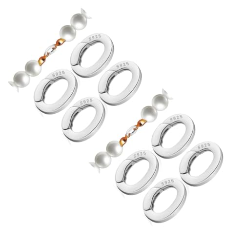 EXCEART 2 Sätze Schmuckschnalle Karabinerhaken Halsketten Clips Ketten Karabiner Hakenkarabiner Bolzenschneefräse Charm-verschluss Halskette Schnallenverschluss Silber- Silver 4 Stück * 2 von EXCEART