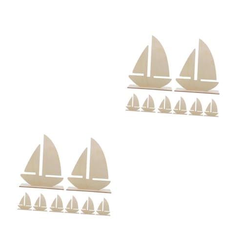 EXCEART 2 Sätze Segelschiffmodell Aus Holz Ozeanthema-segelbootdekor Diy-bootsmodellbausatz Segelboot-bastelprojekte Bastelboot-set Für Kinder Handwerk Aus Holz Segelboot Beige 8 Stück * 2 von EXCEART