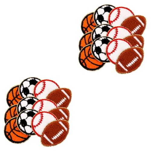 EXCEART 2 Sätze Sport-patches Schneehosen-patch Softball-aufnäher Flicken Nähen Patch Zum Aufbügeln Bügelbare Aufnäher Zarte Fellflecken Aufnäher Für Sportbälle Stoff 12 Stück * 2 von EXCEART