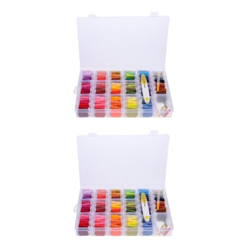 EXCEART 2 Sätze Stickanzug Tragbares Set Nähen Stickgarn-kit Stickmaschine Nähwerkzeugsatz Stanznadel-sticksets Stickerei Maschinensatz Cross-kit Einfacher Bausatz Stickfaden Polyester von EXCEART