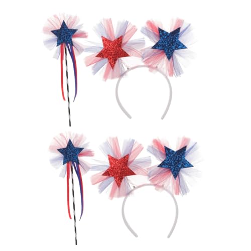 EXCEART 2 Sätze Verkleidung zum Unabhängigkeitstag haarband hair-band hairbands beautx amor haarreif gabe Stirnband Requisiten Unabhängigkeitstag-Party-Kopfschmuck Sterne Stirnband Plastik von EXCEART