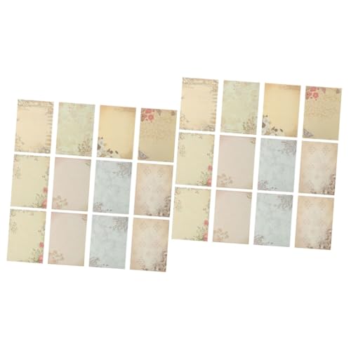 EXCEART 2 Sätze Vintage Briefpapier Scrapbooking -papier Vintage-papier Strukturiertes Papier Cremefarbenes Papier Notizblock Vintage- Pergament Süßes Briefpapier 80 Stück * 2 von EXCEART