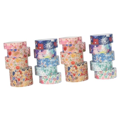 EXCEART 2 Sätze Washi-tape Gefälscht Künstliche Blumen Streifen Dekorationen Funkeln Papierklebeband Washi+-+tape Aufkleber Washi Tape Scrapbook-diy-klebebänder Geschenkbänder 9 Rollen * 2 von EXCEART