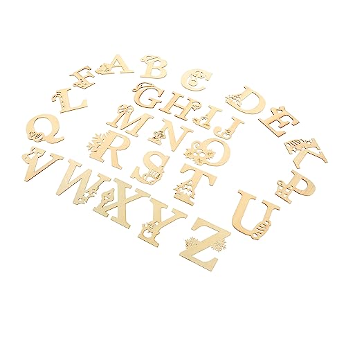 EXCEART 2 Sätze Weihnachts-diy-alphabet Briefe Zur Frühen Bildung Selber Machen Bildungsspielzeug Buchstaben Zum Basteln Buchstabenchips Für Weihnachten Wohndekoration Holz 54 Stück * 2 von EXCEART