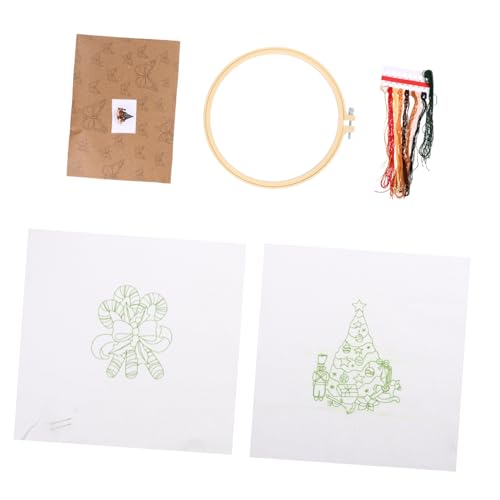 EXCEART 2 Sätze Weihnachtsstickerei Bausatz Perlenstickerei-Kits Bausätze Teppichherstellungssets embroidery kit embroidery set Kreuzstich-Übungsset Kreuzstichset Bettwäsche aus Baumwolle von EXCEART