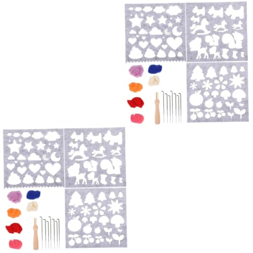 EXCEART 2 Sets Wollfilz Set Wollfilzen Bastelfilzmaterialien Sticksets Nadelfilzen Schablone Filzen Starterformen Applikationen DIY Formen Filzform Wollfilzform Edelstahl von EXCEART