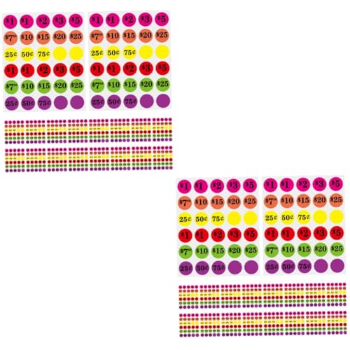 EXCEART 2 Stück 6 Tag Aufkleber Logo Aufkleber Aufkleber Kreisförmige Aufkleber Warenpreisaufkleber Runde Preisetiketten Supermarktbedarf Verkaufsaufkleber Runde Etiketten von EXCEART