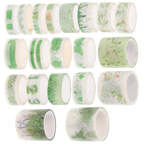 EXCEART 20 Rollen Washi Klebeband Zum Aufnehmen Bastelband Zum Selbermachen Blumenbastelband Farbiges Abdeckband Textmarker Etikettenpapierband Papierklebeband von EXCEART