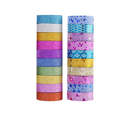 EXCEART 20 Rollen Weihnachtliche Washi-tapes Papierbänder Washi Tape Set Messerloses Klebeband Washi Tape Aus Goldfolie Papierklebeband Schwarzes Klebeband Farbe Geschenk Kind Aufkleber von EXCEART