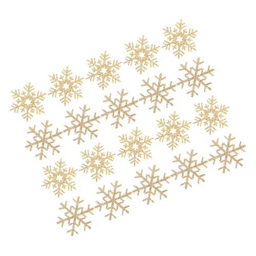 EXCEART 20 Stück Handgefertigte Haar Accessoires Materialien Schneebälle Mini Dekoration Schneeflocken Glitzer Patches Winter Schablonen Wiederverwendbare Glitzer Schneeflocken von EXCEART