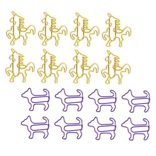 EXCEART 20 Stück Tier Büroklammern Bürodekoration Papierhalter Klemmen Niedliche Binderklammer Büroordner Lustige Lesezeichen Hunde Büroklammern Notizklammern Formen von EXCEART