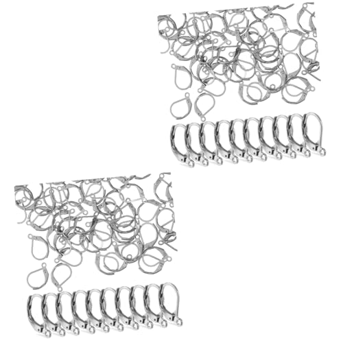 EXCEART 200 Stück Brisur-Ohrringhaken Drop-Ohrring-Haken Leverback-Ohrringhaken DIY-Ohrhängerzubehör Ohrherstellungshaken Brisur-Ohrbügel Französischer Stecker Edelstahl von EXCEART