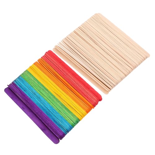 EXCEART 200St Bunte Eisstangen Wachsstäbchen für Lüfter klebt Cakesicle-Sticks Wachsstifte für Augenbrauen Rührstäbchen mischen Regenbogen-Eis am Stiel Jumbo-Bastelstöcke Holz von EXCEART