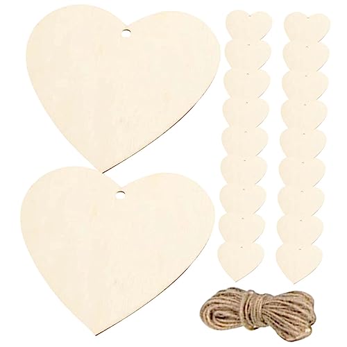 EXCEART 200st Herzdekoration Aus Holz Hochzeit Herzschmuck Handwerk Herzform Liebe Herz-tags Herzausschnitte Herzförmige Kugeln Herz Dekor Diy Liefert Diy Holzspäne Leere Holzspäne Hölzern von EXCEART