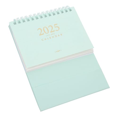 EXCEART 2025 Chinesischer Mondjahreskalender Kleiner Tischkalender Staffelei Kalender Kalenderplaner Stehender Kalender Monatlicher Desktop-stehkalender Standkalender Papier Light Green von EXCEART