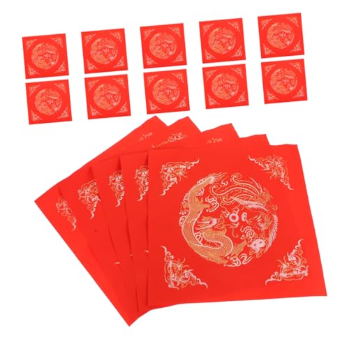 EXCEART 20Pcs Rotes Papier Blindpapier Schriftrollen Rotes Papier Couplet Reispapier Chinesisches Couplet Papier von EXCEART