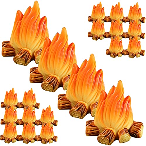 EXCEART 20St Feuerschmuck Bonfire Night Mini-Feuerperlen Wald Miniatur-Lagerfeuerfiguren puppenhauszubehör Garden Decor Zubehör für Camping-Mottopartys Weihnachtsminiaturen Harz von EXCEART