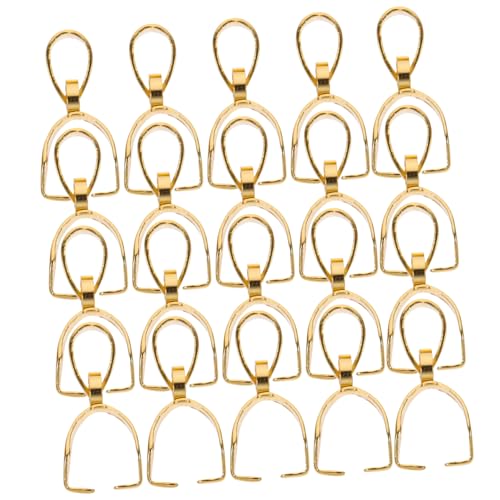 EXCEART 20St Schnalle Klemmbügel für die Schmuckherstellung Perlenset Schließe anhängerstecker schmuck machen Anhänger schließt Anhänger Halskette Charms-Links Rostfreier Stahl Golden von EXCEART