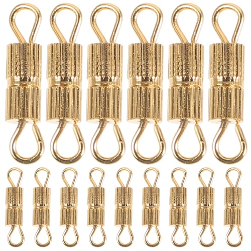 EXCEART 20st Halsketten Doppelter Kettenverschluss Kettenverlängerung Schließe Lanyard-karabinerhaken Mit Schlüsselringen Anhängerverschluss Vergoldete Halskette Stifte Metall Golden von EXCEART