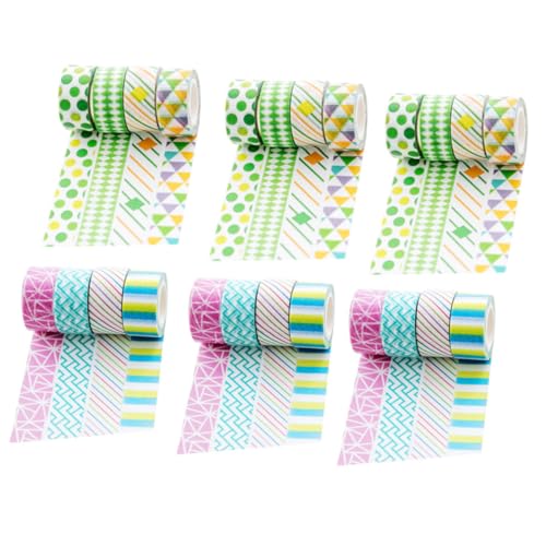 EXCEART 24 Rollen Farbiges Washi Tape Breites Dekoratives Klebeband Wasserfestes Klebeband Sammelalbum Starkes Doppelseitiges Klebeband Zubehör Für DIY Bänder Scharnierband von EXCEART