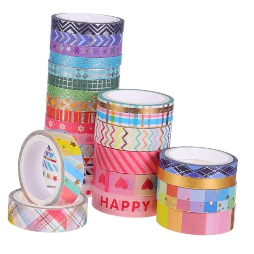 EXCEART 27 Rollen Regenbogen Klebeband In Dünnen Streifen Washi Klebeband Zum Basteln Farbiges Klebeband Für Kinder Farbiges Klebeband Blumen Dekoration Kawaii Washi Klebeband von EXCEART