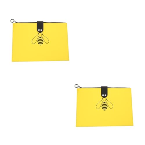 EXCEART 2St Aktentasche fürs Büro dokumentieren Papierbeutel Dokumentenorganisator Schreibtisch Aktenordner aufbewahrungstasche Büromappe folder Dokumenttasche Rechnung Tasche Leder Yellow von EXCEART