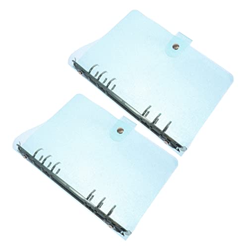 EXCEART 2St Glitzer-Gehäuse für lose Blätter Anstieg Ringbuchmappe USB Papier Abdeckung aiprods pro schutzkoffer Notebook shell Einband für ein Loseblatt-Notizbuch 6-Ringbuch PVC Sky-blue von EXCEART